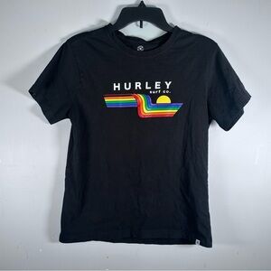 Hurley Surf Sunset Rainbow T-shirt in black. Size Med